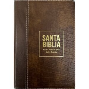 Biblia RVR 1960 Compacta Letra Grande 11 puntos Símil Piel Piel Marrón con Cierre y Índice