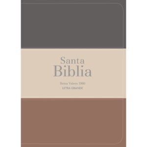 Biblia RVR 1960 Compacta Letra Grande 11 puntos Símil Piel Gris Beige Marrón