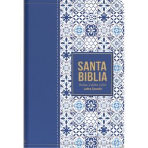Biblia RVR 1960 Letra Grande Tamaño Manual Símil Piel Azul Claro