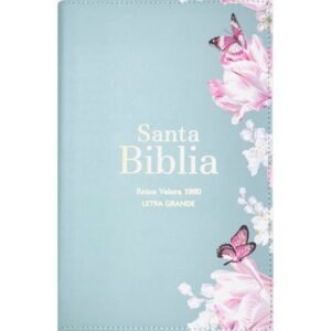 Biblia RVR 1960 Letra Grande Tamaño Manual Símil Piel Salvia Claro