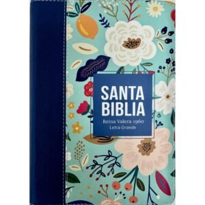 Biblia RVR 1960 Compacta Letra Grande 11 puntos Símil Piel Azul Cobalto Claro con Cierre y Índice