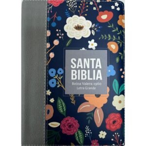 Biblia RVR 1960 Compacta Letra Grande 11 puntos Símil Piel plomo con Cierre y Índice