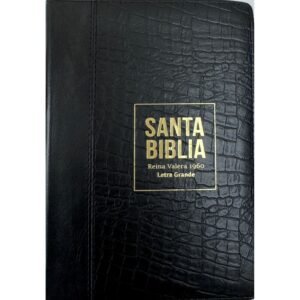 Biblia RVR 1960 Compacta Letra Grande 11 puntos Símil Piel Piel Negro con Cierre y Índice