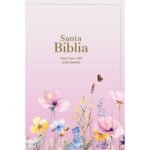Biblia RVR 1960 Compacta Letra Grande 11 puntos Símil Piel Rosa Flores con Cierre y Índice – imagen 6