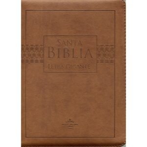 Biblia RVR 60 Letra Gigante. Café, Flexible. Canto dorado. Indice. Cierre