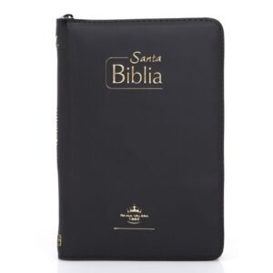 Biblia misionera negra con cierre rvr 60