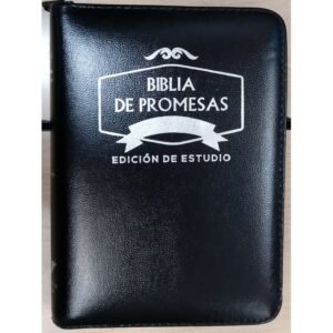 RVR Biblia de estudio promesas, negra canto plateado