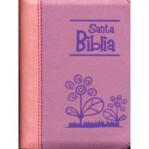 RV60 Biblia 025 con cierre rosada con flores