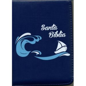 Biblia Reina Valera Canto azul con cierre