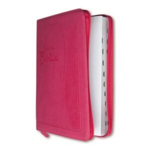 RV60 Biblia 085 Letra Gigante Rosa Canto Plata con Índice