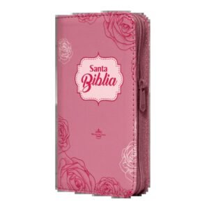 Biblia RVR35cZTI PJR Color Rosado Flores Canto