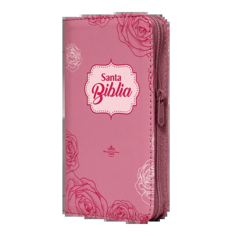Biblia RVR35cZTI PJR Color Rosado Flores Canto 1 Biblia RVR35cZTI PJR Color Rosado Flores Canto