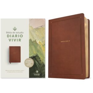Biblia NTV de Estudio del Diario Vivir Símil Piel Café Letra Roja