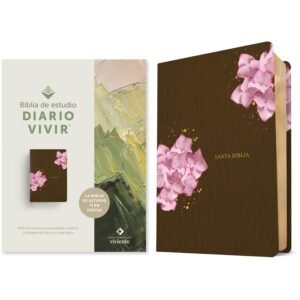 Biblia NTV de Estudio del Diario Vivir Símil Piel Café Rosa Letra Roja