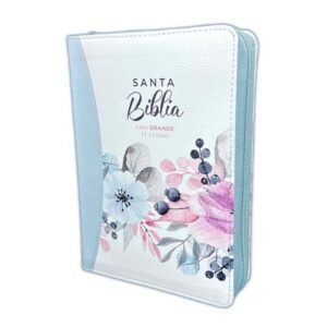 BIblia RVR60 Colección Primaveral Azul claro con cierre