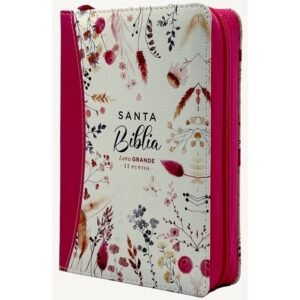 Biblia RVR60 045cz cp LG PJR colección primaveral fúcsia con cierre
