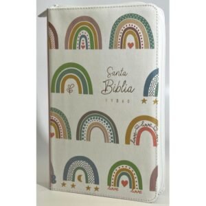 Biblia RVR60/Blanco Arcoíris Con cierre/Canto blanco