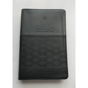 Biblia RV60 PU Negro Con Cierre Y Canto Plateado