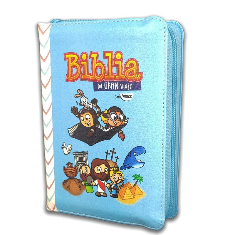 Biblia RVR 1960 para Niños Mi Gran Viaje Azul Símil Piel con Índice con Cierre 1 Biblia RVR 1960 para Niños Mi Gran Viaje Azul Símil Piel con Índice con Cierre