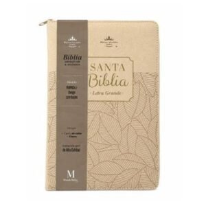 Biblia RVR obsequios premios beige hojas con cierre