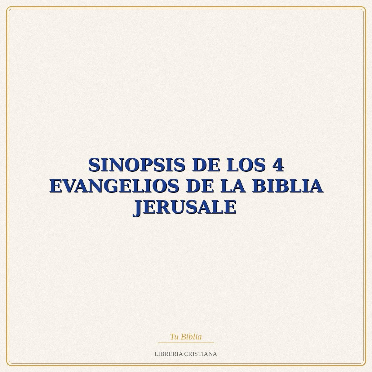 Biblia SINOPSIS DE LOS 4 EVANGELIOS DE LA BIBLIA JERUSALE – BENOIT-BOISMARD-MALI 1 Biblia SINOPSIS DE LOS 4 EVANGELIOS DE LA BIBLIA JERUSALE – BENOIT-BOISMARD-MALI