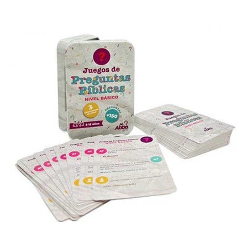 Juego de las Preguntas Bíblicas. Nivel Básico Juego con 52 Cartas en Caja Metálica 1 Juego de las Preguntas Bíblicas. Nivel Básico Juego con 52 Cartas en Caja Metálica