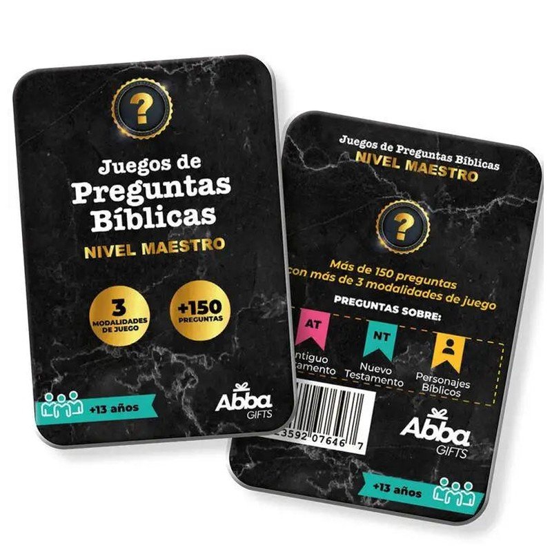 Juego de las Preguntas Bíblicas. Nivel Maestro Juego con 52 Cartas en Caja Metálica 1 Juego de las Preguntas Bíblicas. Nivel Maestro Juego con 52 Cartas en Caja Metálica