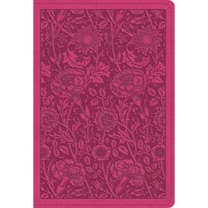 ESV Large Print Compact Bible (trutone Berry, Floral Design)