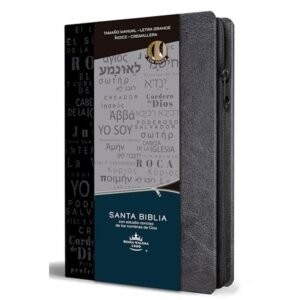 Biblia RVR 1960 Letra Grande Tamaño Manual Nombres de Dios Negro con Índice y Cierre