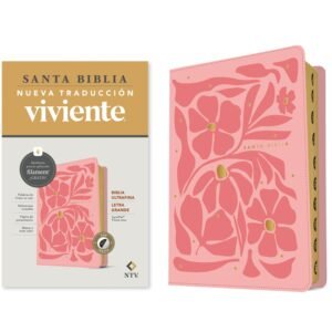 Biblia NTV Ultrafina Letra Grande con Filament Símil Piel Flores Rosa Índice Letra Roja