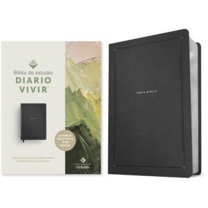 Biblia NTV de Estudio del Diario Vivir Símil Piel Negro Letra Roja