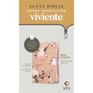Biblia NTV Compacta Rosada Flores – Cierre Filament