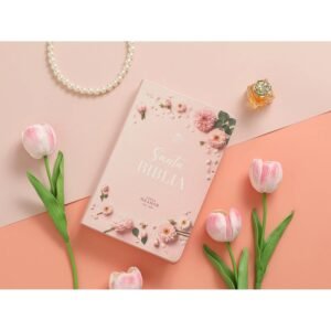 Biblia RVR 1960 Letra Grande Manual Supreme Rosada Flores