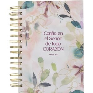 Diario Espiral con Flor Confía en el Señor Prov. 3:5