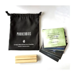 Contenido del kit de las Tarjetas de Proverbios «Consejos sabios» con base de madera, Paper Ink