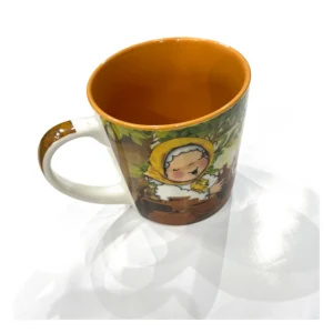 Mug de cerámica Ten fe con ilustración de niña orando e interior naranja – ISBN 7709810241346