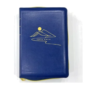Portada de la Biblia NTV compacta letra gigante azul con cierre – ISBN 9781496489722