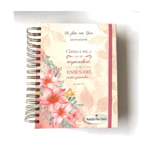 Portada de Mi Plan con Dios permanente rosado «Clama a mí», Nuestro Pan Diario