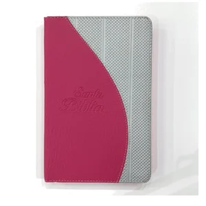 Portada de la Biblia NVI forrada, color fucsia y gris – ISBN 9781736582145