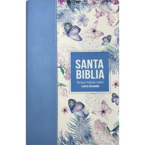 Biblia RVR 1960 Letra Grande Tamaño Manual Símil Piel Azul Acero Claro