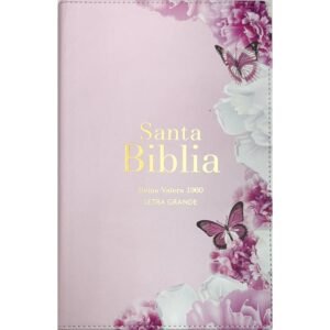 Biblia RVR 1960 Letra Grande Tamaño Manual Símil Piel Rosa Claro