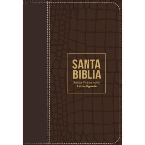 Biblia RVR 1960 Letra Gigante 14 puntos Símil Piel Marrón con Cierre e Índice