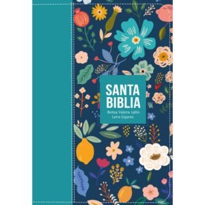 Biblia RVR 1960 Letra Gigante 14 puntos Símil Piel Verde Turquesa con Cierre e Índice