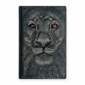 Biblia Reina Valera 1960 León de Judá Edición Plata, ultrafina letra grande – portada con león en relieve
