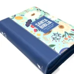 Biblia RVR 1960 Compacta Letra Grande 11 puntos Símil Piel Azul Cobalto Claro con Cierre y Índice – foto 5 – imagen 5