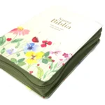 Biblia RVR 1960 Compacta Letra Grande 11 puntos Símil Piel Verde Claro Flores con Cierre y Índice – foto 4 – imagen 4