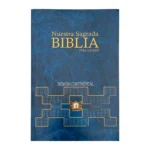 Portada de Nuestra Sagrada Biblia Letra Grande Misión Continental en tapa azul
